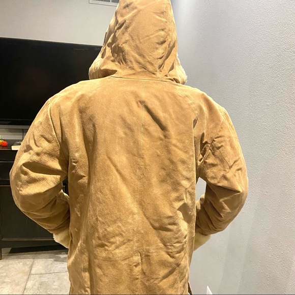 St John’s Bay Leather Winter Coat with hood Sherpa Lining - Picture 6 of 15